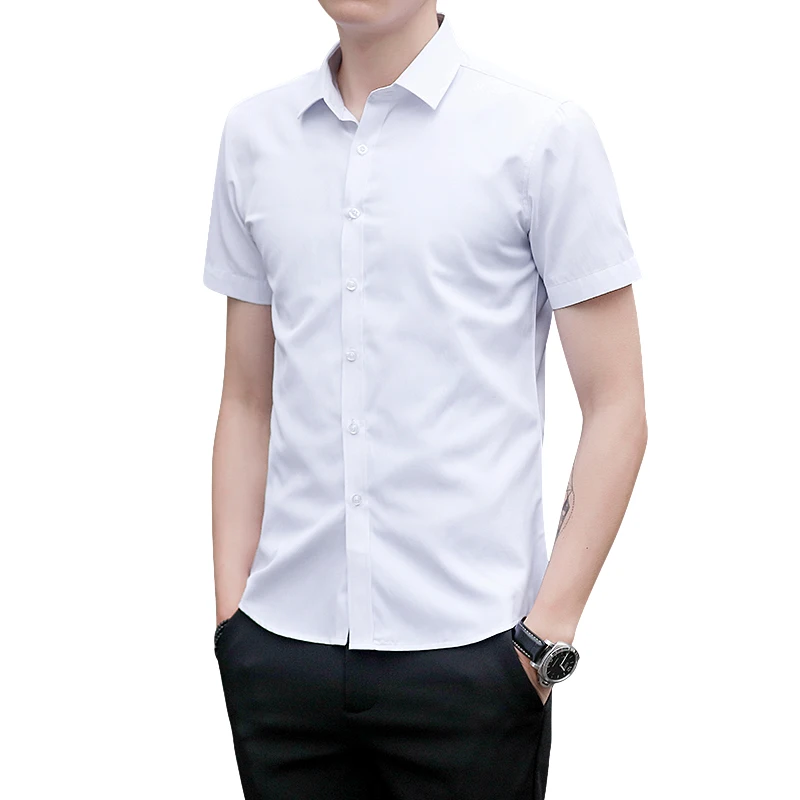 Short Sleeve Shirt Men Summer Fashion Chemise Homme Mens Business Casual Men Blouse Solid Shirt
Short Sleeve Shirt Men Summer Fashion Chemise Homme Mens Business Casual Men Blouse Solid Shirt