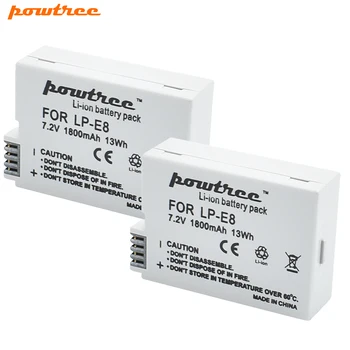 Powtree For Canon 2x 7.2V 1800mAh LP-E8 Rechargeable Li-ion Camera Battery Replacement LP E8 LPE8 EOS 600D 650D 550D T4i T5i
Powtree For Canon 2x 7.2V 1800mAh LP-E8 Rechargeable Li-ion Camera Battery Replacement LP E8 LPE8 EOS 600D 650D 550D T4i T5i