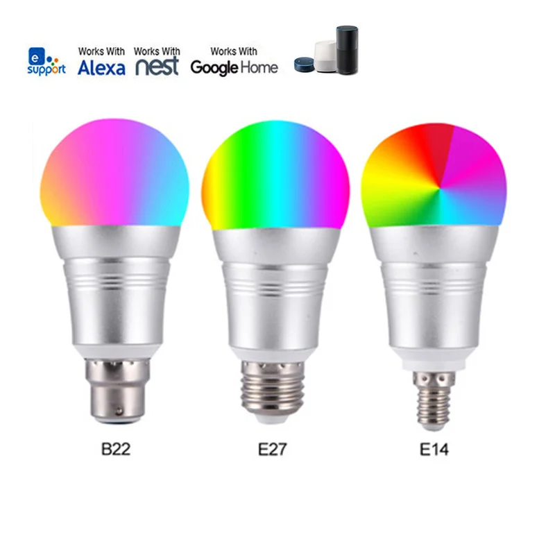 Smart home light bulb B22 E14 E26 E27 bulb work with Alxea/google home 12w APP/WIFI remote control RGB color dimmable light bulb
Smart home light bulb B22 E14 E26 E27 bulb work with Alxea/google home 12w APP/WIFI remote control RGB color dimmable light bulb
