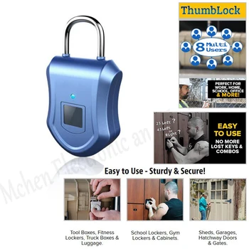 Smart Lock Thumb Locker Top Security Waterproof Multi Use Intelligent Fingerprint strongbox lockfast coffer Padlock Thumblock
Smart Lock Thumb Locker Top Security Waterproof Multi Use Intelligent Fingerprint strongbox lockfast coffer Padlock Thumblock