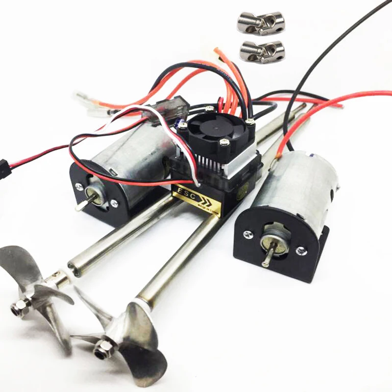 1Set 7.2-16V RC Boat 550 Motor Dual Power Kit 320A Brush Air Cooled Way ESC+Universal Joint+Drive Shaft+Propeller+Bracket
1Set 7.2-16V RC Boat 550 Motor Dual Power Kit 320A Brush Air Cooled Way ESC+Universal Joint+Drive Shaft+Propeller+Bracket