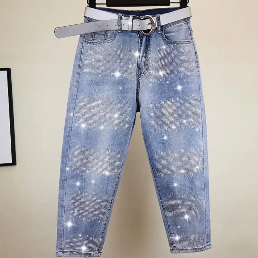 Jeans Women Harem Beading Diamond Boyfriend Jeans for Women Spring Autumn ankle length
Jeans Women Harem Beading Diamond Boyfriend Jeans for Women Spring Autumn ankle length