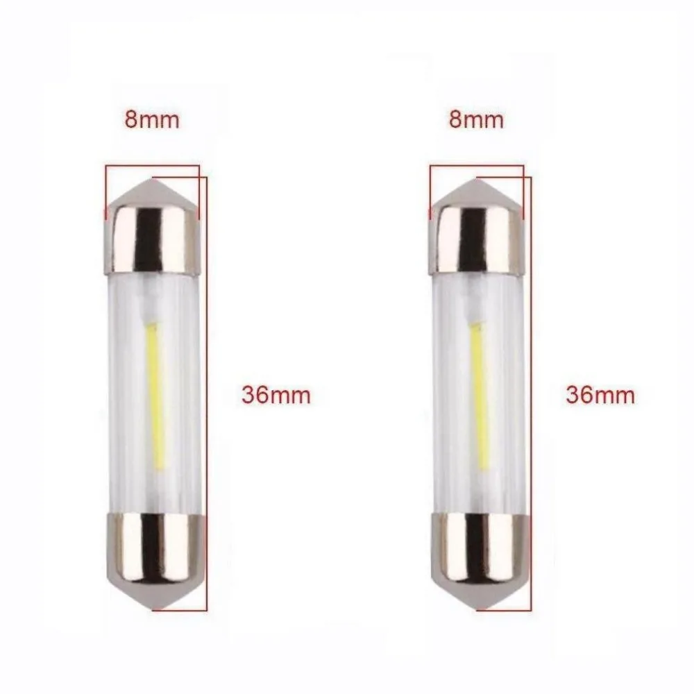 2Pcs 12V car-styling Automobile led double pointed lamp 36mm COB 2W white light filament lamp led car headlamp
2Pcs 12V car-styling Automobile led double pointed lamp 36mm COB 2W white light filament lamp led car headlamp