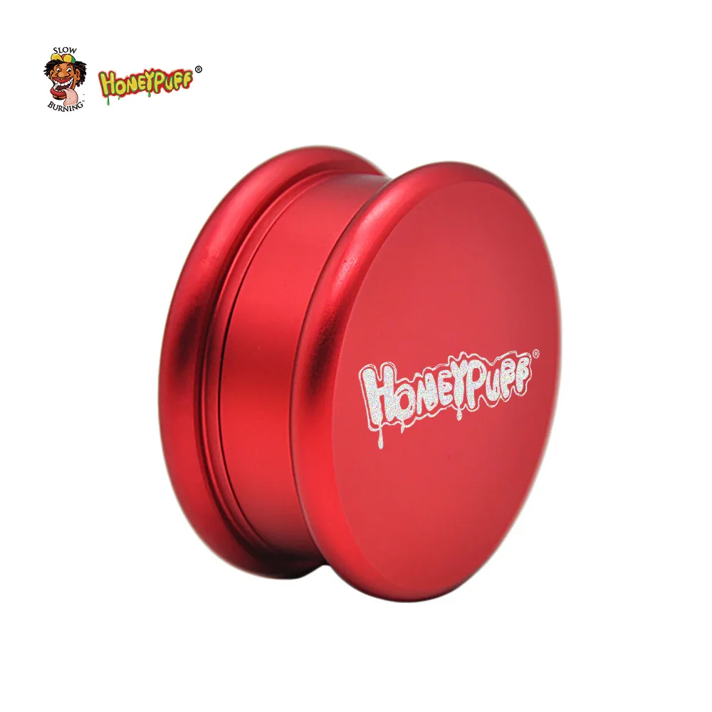 

HONEYPUFF Aircraft Aluminum 53 MM 2 Layers Herb Grinder With Blades Teeth Cutting Spice Herbal Crusher Hand Crank Tobacco