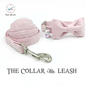 Pink Striped Dog Collar and Leash Set with Bow tie Handmade Dog &Cat Necklace and Dog Leash Pet Accessories
Pink Striped Dog Collar and Leash Set with Bow tie Handmade Dog &Cat Necklace and Dog Leash Pet Accessories