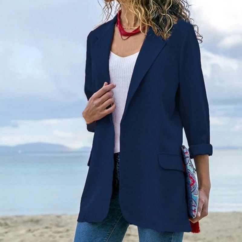 Women's Fashion Slim Fit Notched Collar Blazers 2019 New Autumn Suit Long Sleeve Solid Color Work Office Business Blazer Coat
Women's Fashion Slim Fit Notched Collar Blazers 2019 New Autumn Suit Long Sleeve Solid Color Work Office Business Blazer Coat