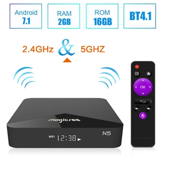2.4G/5G Wifi Android 7.1 TV Box with LED Display 2GB 16GB Amlogic S905X Quad Core Smart Mini PC 4K Streaming Media Player N5
2.4G/5G Wifi Android 7.1 TV Box with LED Display 2GB 16GB Amlogic S905X Quad Core Smart Mini PC 4K Streaming Media Player N5