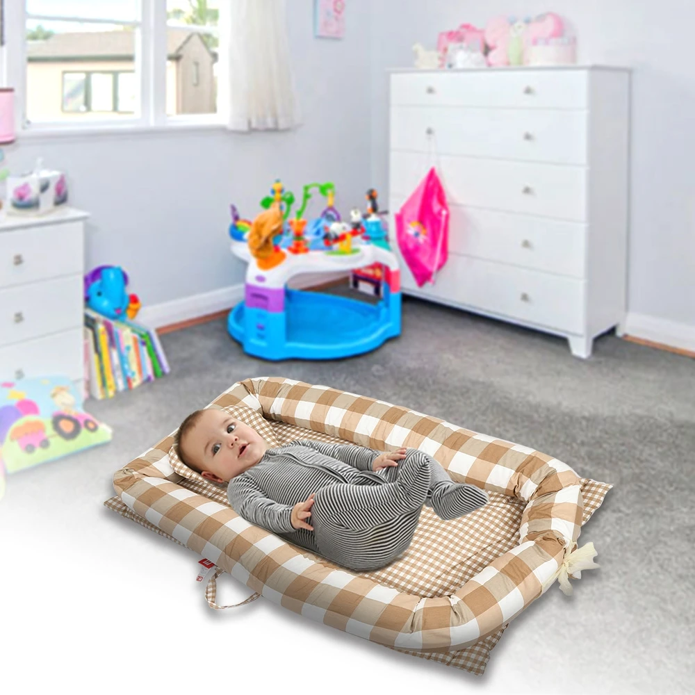 

Super Soft Baby Crib Foldable Infant Nest Bionic Bed Sleeping Artifact Cotton Newborn bed Portable Travel Bed with Bumper Pillow