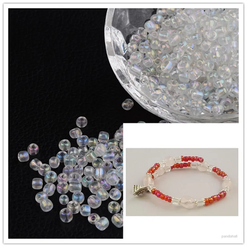 Jewelry DIY Beads 6/0 Transparent Rainbow Colours Round Glass Seed Beads,Clear,about 4mm in diameter,hole:1.5mm,about 495pcs
Jewelry DIY Beads 6/0 Transparent Rainbow Colours Round Glass Seed Beads,Clear,about 4mm in diameter,hole:1.5mm,about 495pcs