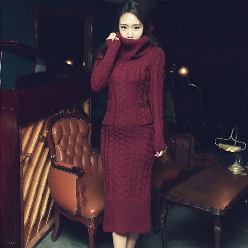 2017 Korean women dress slim long twist turtleneck sweater knitted winter dress thickening
2017 Korean women dress slim long twist turtleneck sweater knitted winter dress thickening