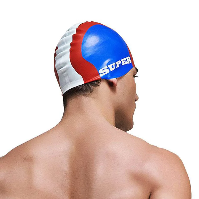 Summer Men's Swimming Cap Flexible Silicon Sport Beach Waterproof Surfing Hat Fashion Male Elastic Bathing Swimwear Caps | Спорт и