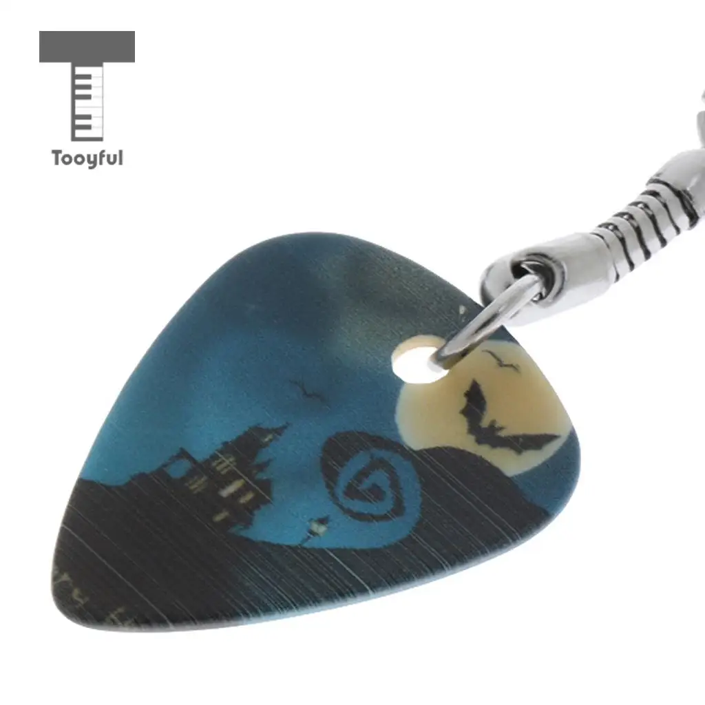 Acoustic Electric Celluloid Smooth Guitar Plectrum Picks Happy Halloween Keychain Key Fob