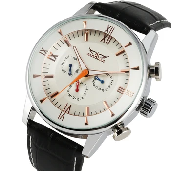 Men's Automatic-self-winding Mechanical Watch Luxury Black Leather White Dial Stainless Steel Skeleton Mechanical Watch Classic
Men's Automatic-self-winding Mechanical Watch Luxury Black Leather White Dial Stainless Steel Skeleton Mechanical Watch Classic