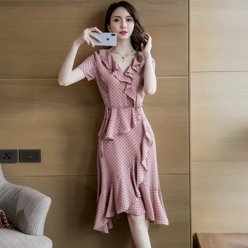 Women Dress Ruffles Print Polka Summer Party Dress Vestidos Female Elegant Ladies Sexy Bodycon Dot Beach Short Sleeve Dress
Women Dress Ruffles Print Polka Summer Party Dress Vestidos Female Elegant Ladies Sexy Bodycon Dot Beach Short Sleeve Dress