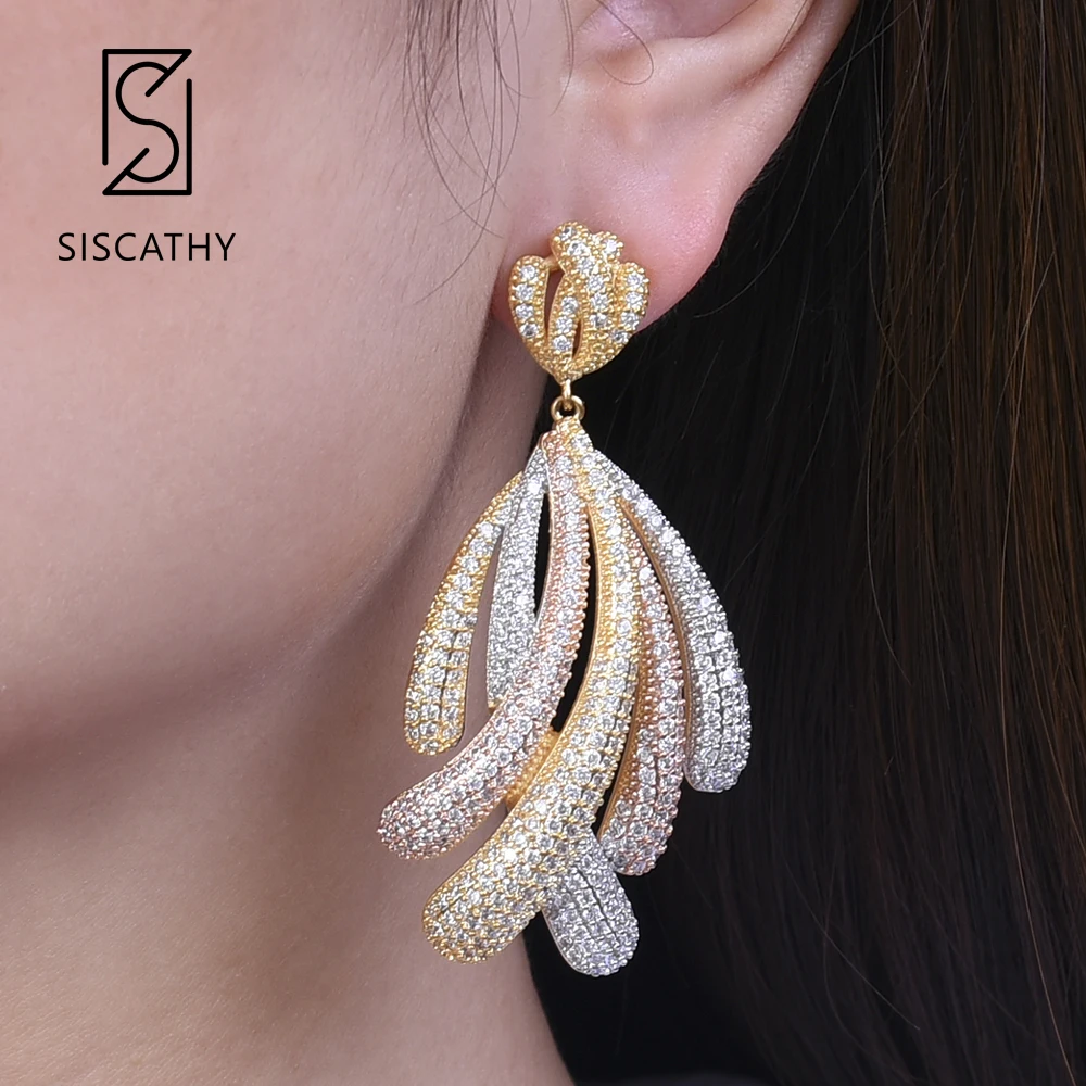 Siscathy 32*66mm Fashion Dubai Nigerian Wedding Jewelry Big Long Drop Dangle Earrings For Women Bridal Engagement Wedding
Siscathy 32*66mm Fashion Dubai Nigerian Wedding Jewelry Big Long Drop Dangle Earrings For Women Bridal Engagement Wedding