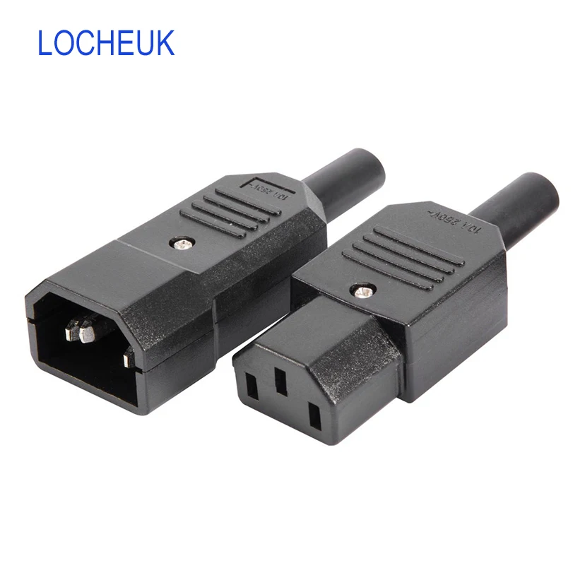 Black IEC 320 C14 Male Plug to C13 Female Jack Socket Power Connector Adapter 3 pin AC 250V 10A Nylon Insulation Connector
Black IEC 320 C14 Male Plug to C13 Female Jack Socket Power Connector Adapter 3 pin AC 250V 10A Nylon Insulation Connector