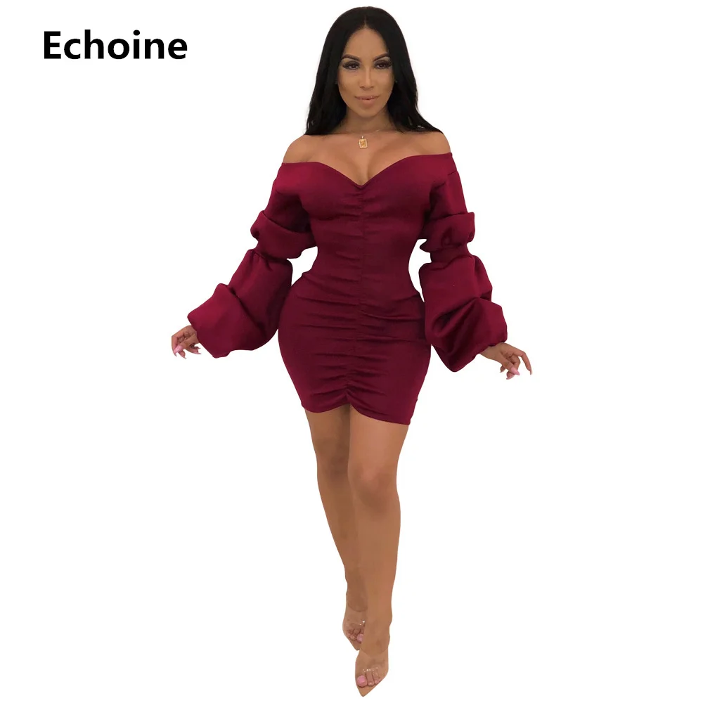 Women Puff Sleeve Mini Dress Spring Sexy Off Shoulder Slash-neck Fold Slim Bodycon Elegant Party Dress Robe Femme Club Outfit
Women Puff Sleeve Mini Dress Spring Sexy Off Shoulder Slash-neck Fold Slim Bodycon Elegant Party Dress Robe Femme Club Outfit