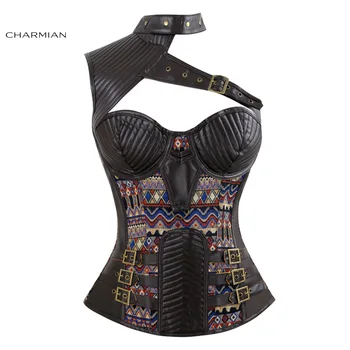 Charmian Women's Steampunk Overbust Corset Sexy Brown Leather Spiral Steel Boned Shrug Retro Corsets and Bustiers Waist Trainer
Charmian Women's Steampunk Overbust Corset Sexy Brown Leather Spiral Steel Boned Shrug Retro Corsets and Bustiers Waist Trainer