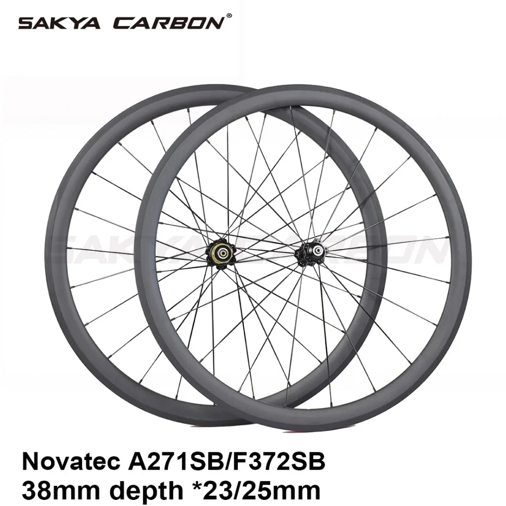 700C 38mm depth carbon wheels, 20.5mm 23mm 25mm width clincher tubular wheels with Novatec 271 372 hub for Road Bike.
700C 38mm depth carbon wheels, 20.5mm 23mm 25mm width clincher tubular wheels with Novatec 271 372 hub for Road Bike.