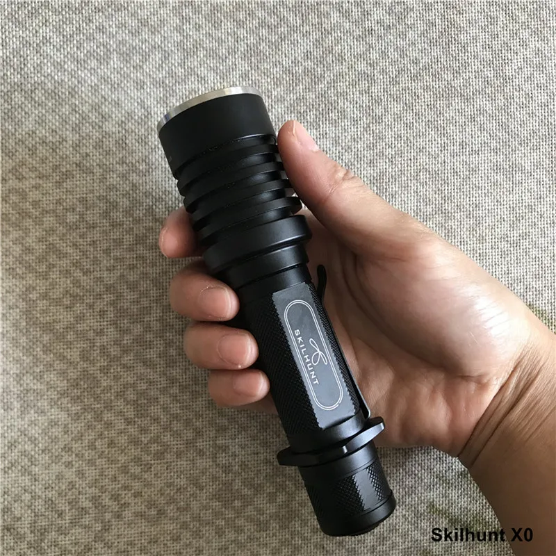 

Skilhunt X0 Energy Saving CREE XML LED Torch Light CR123A 16340 17670 18650 Tactical Switch Flashlights with Removable Grip Ring