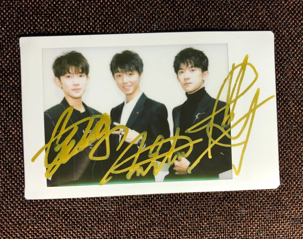 Фото hand signed TFBOYS autographed Polaroid 3inches free ship K-POP 5Cb | Дом и сад