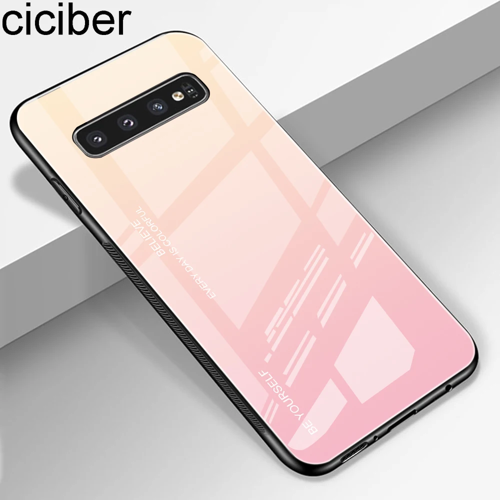 ciciber Gradient Colored Tempered Glass Phone Case for Samsung Galaxy S10 S10+ S10e Plus Lite Hard Back Cover Funda Coque Capa
ciciber Gradient Colored Tempered Glass Phone Case for Samsung Galaxy S10 S10+ S10e Plus Lite Hard Back Cover Funda Coque Capa