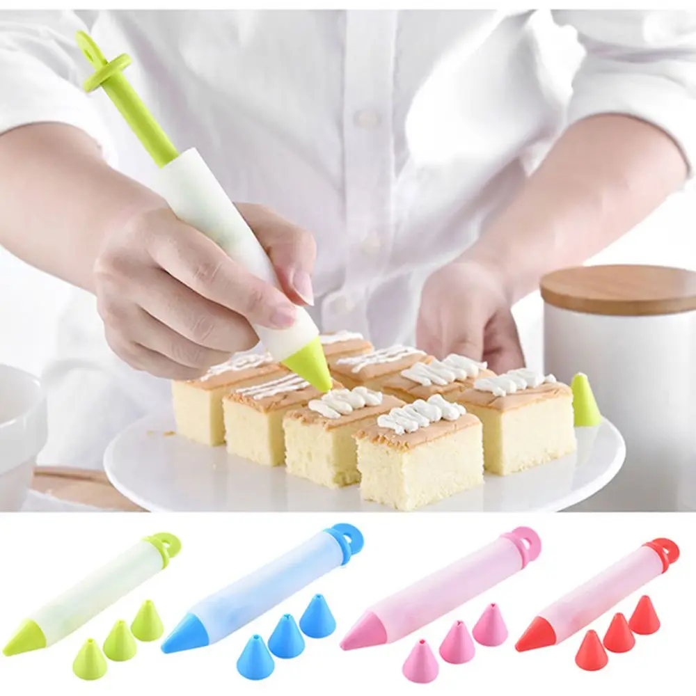 Silicone Food Writing Pen Chocolate Cake Decorating Tools Cream Cup Icing Piping Pastry Nozzles Kitchen Accessories Easy Operate |