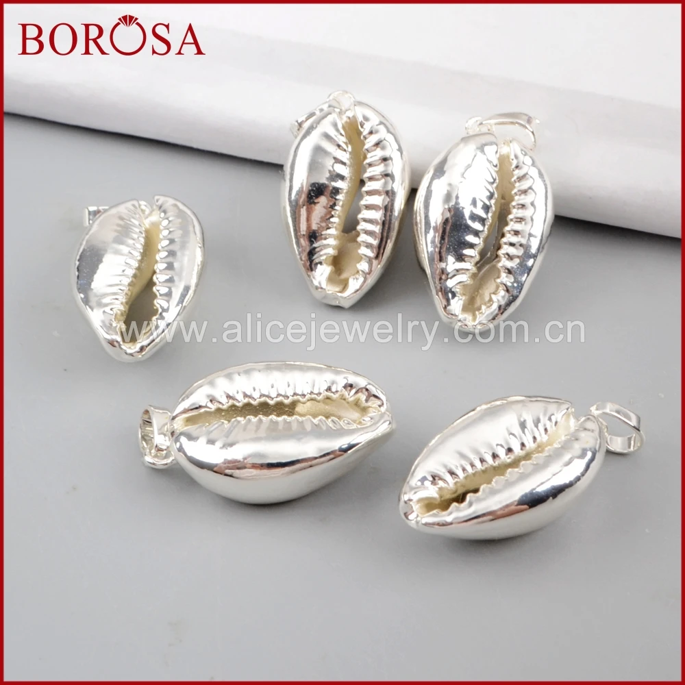 BOROSA 10PCS Stylish Full Silver Color Natural Cowrie Shell Pendant Beads Gems Pendant Jewelry for Women Necklace G1523
BOROSA 10PCS Stylish Full Silver Color Natural Cowrie Shell Pendant Beads Gems Pendant Jewelry for Women Necklace G1523