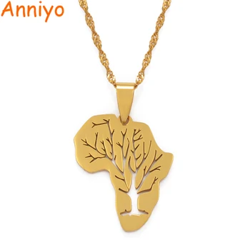 Anniyo New Design Africa Map Pendant Necklaces African Roots Tree Neckalces Jewelry Gold Color Stainless Steel #111621
Anniyo New Design Africa Map Pendant Necklaces African Roots Tree Neckalces Jewelry Gold Color Stainless Steel #111621