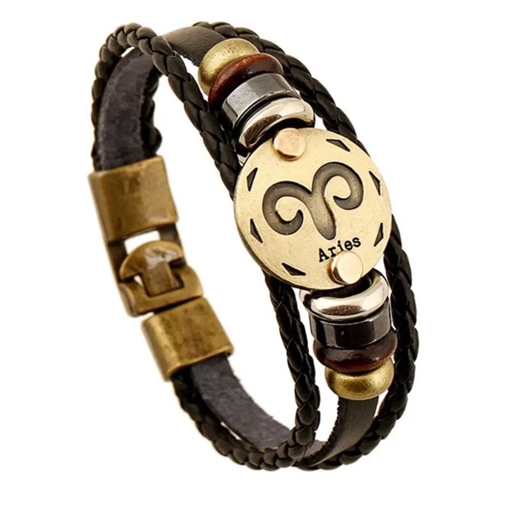 Constellation Leather Bracelet 12 Constellation Bracelet Hand-woven Men Women Leather Wristband Zodiac Jewelry Birthday Gifts
Constellation Leather Bracelet 12 Constellation Bracelet Hand-woven Men Women Leather Wristband Zodiac Jewelry Birthday Gifts