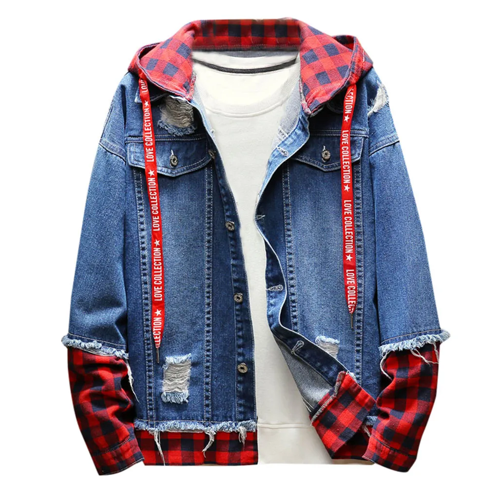Men's Autumn Winter Plaid Vintage Wash Distressed Denim Jacket Coat Top Blouse Long Sleeves Warm Jeans Coat Outwear Wide Denim
Men's Autumn Winter Plaid Vintage Wash Distressed Denim Jacket Coat Top Blouse Long Sleeves Warm Jeans Coat Outwear Wide Denim