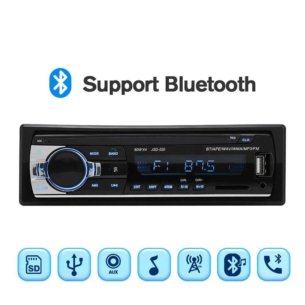 BT Car Radio Stereo Player Digital Bluetooth MP3 60Wx4 FM Audio USB/SD with In Dash AUX Input Autoradio
BT Car Radio Stereo Player Digital Bluetooth MP3 60Wx4 FM Audio USB/SD with In Dash AUX Input Autoradio