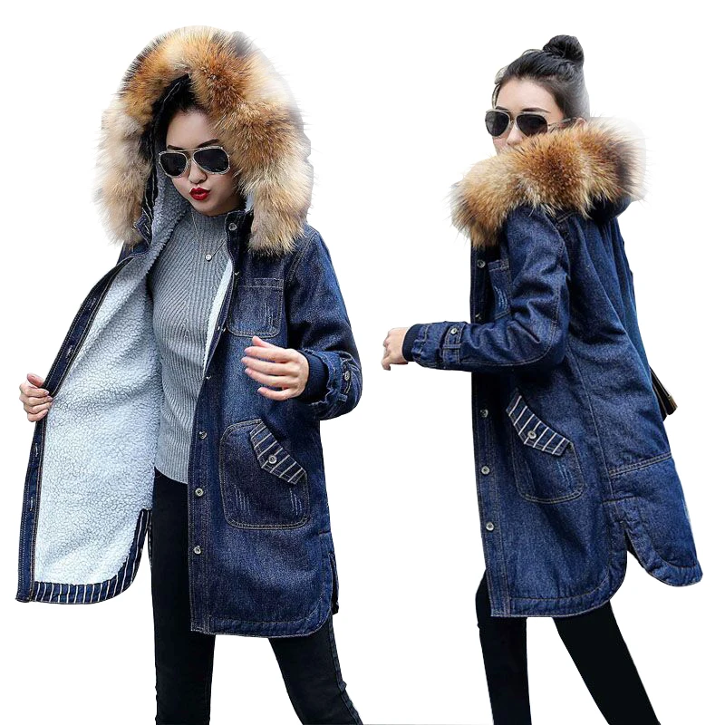 2019 New Fake fur Winter Denim Jacket Women Warm Thicken Ladies Outwear Fashion Loose Casual Hooded Jackets Female Jeans Coat
2019 New Fake fur Winter Denim Jacket Women Warm Thicken Ladies Outwear Fashion Loose Casual Hooded Jackets Female Jeans Coat