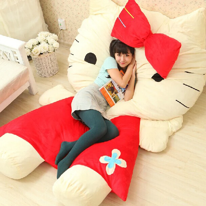 Image Cartoon Mattress Hello Kitty Sofa Bed Giant Stuffed Animal Bed Tatami Cushion Plush Memory Foam Beanbag Sleeping Bag Adult Pad