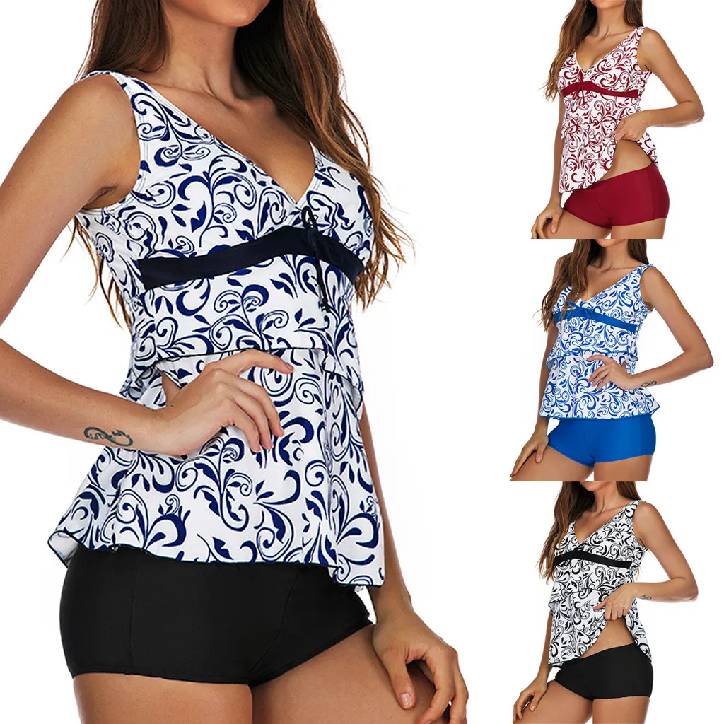 Womens Plus Size Print White Blue Tankini With Shorts Swimjupmsuit Swimsuit Beachwear Padded Swimwear Summer Beach Dress Bathing
Womens Plus Size Print White Blue Tankini With Shorts Swimjupmsuit Swimsuit Beachwear Padded Swimwear Summer Beach Dress Bathing