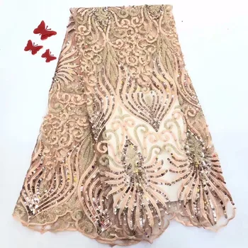 African Lace fabric High Quality Nigerian 3D beaded Lace Fabric gold 2019 French Net Lace Fabric With sequins for Dress
African Lace fabric High Quality Nigerian 3D beaded Lace Fabric gold 2019 French Net Lace Fabric With sequins for Dress