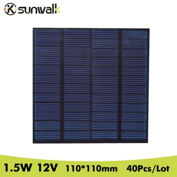 SUNWALK 40pcs Mini 12V 1.5W Solar Power Panel Bank DIY Home Solar System for Battery Cell Phone Chargers Portable Solar Panel
SUNWALK 40pcs Mini 12V 1.5W Solar Power Panel Bank DIY Home Solar System for Battery Cell Phone Chargers Portable Solar Panel