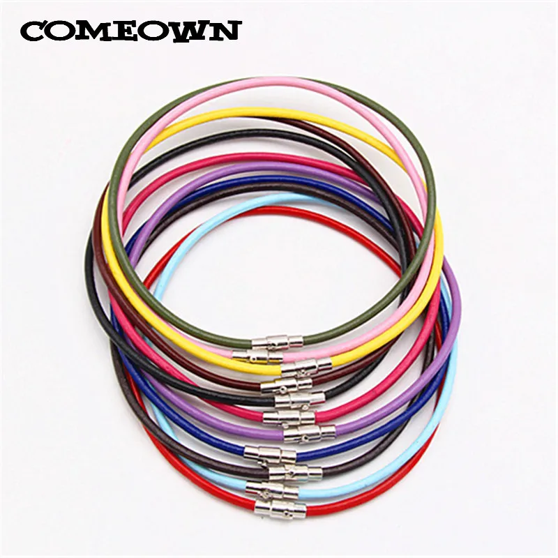 COMEOWN 10pcs Mixed Colors Real Leather Necklace Cord 3mm 12-30 inch Dull Silver Tone Magnetic Clasp Leather Necklaces Choker
COMEOWN 10pcs Mixed Colors Real Leather Necklace Cord 3mm 12-30 inch Dull Silver Tone Magnetic Clasp Leather Necklaces Choker