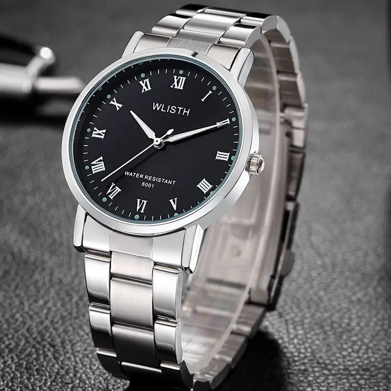 Фото Мужские водонепроницаемые кварцевые часы Wlisth брендовые простые ультратонкие