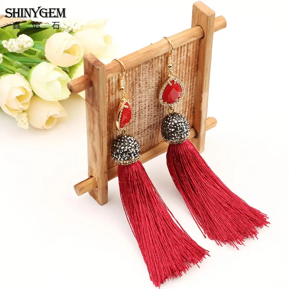 ShinyGem Handmade Tassel Earrings Gold/Silver Color Bohemian Crystal Drop Dangle Earrings Boho Statement Earrings For Women 2020
ShinyGem Handmade Tassel Earrings Gold/Silver Color Bohemian Crystal Drop Dangle Earrings Boho Statement Earrings For Women 2020