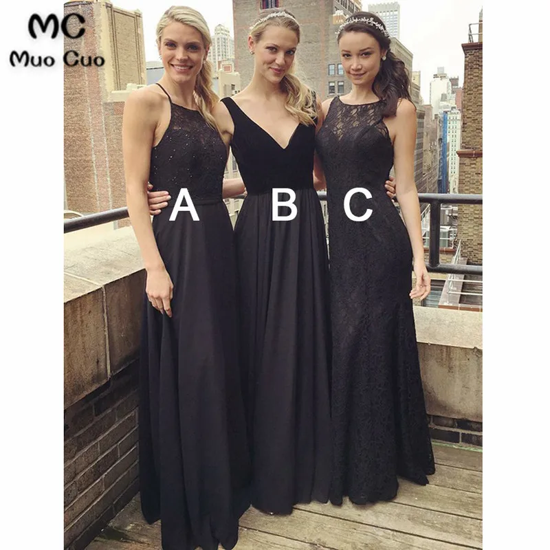 A-Line Spaghetti Straps Navy Blue Bridesmaid Dress with Lace Beading
