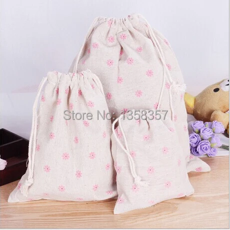 100pcs/lot wholesale jute/linen/flax drawstring gift bags for cosmetic/ring/gadget packaging Size be customized Various colors | Украшения
