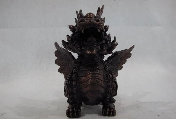 Collectible bronze lion statue S0787 Chinese classical pure red bronze copper Lucky wing Dragon Foo Dog kylin Statue B0403
Collectible bronze lion statue S0787 Chinese classical pure red bronze copper Lucky wing Dragon Foo Dog kylin Statue B0403