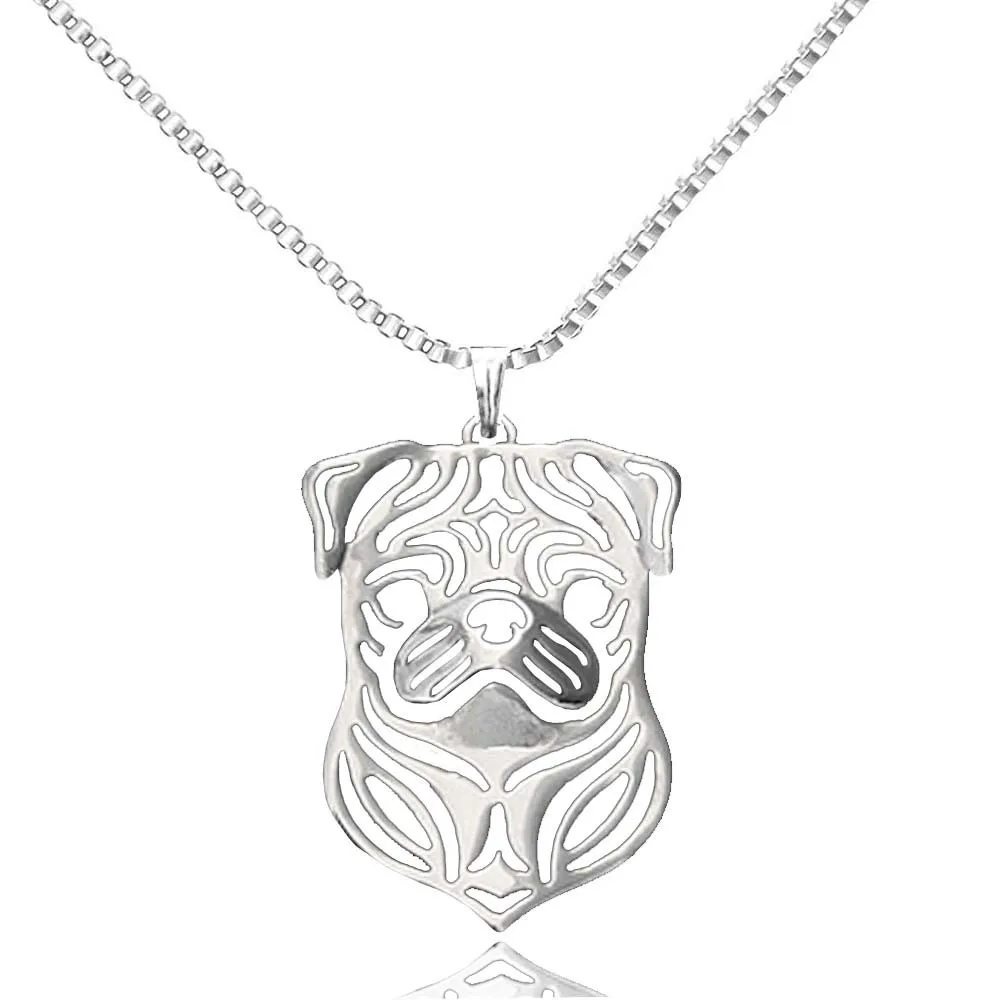 Pug Dog Pendant Necklaces Silver Plated Animal Charms for Women Handmade Pet Memorial Collar Jewelry 2017
Pug Dog Pendant Necklaces Silver Plated Animal Charms for Women Handmade Pet Memorial Collar Jewelry 2017