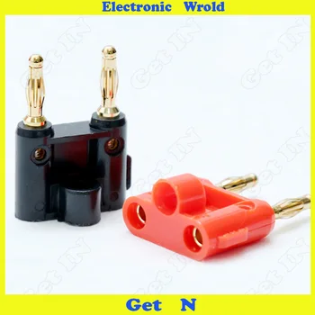 10pcs 4mm Banana Plug Double Row Two Together Joint Piece Gold Plated Stackable Connector Spacing 19mm H-2049
10pcs 4mm Banana Plug Double Row Two Together Joint Piece Gold Plated Stackable Connector Spacing 19mm H-2049