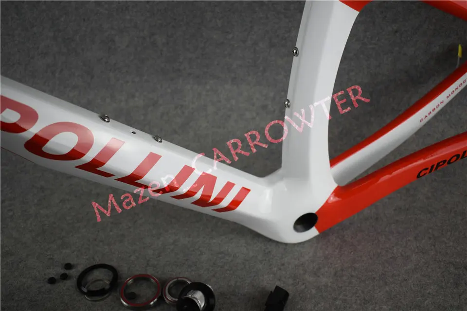 Sale T1000 3K/1K White-Red MCipollini NK1K carbon road bike frame CARROWTER bicycle frameset with Matte/Glossy for selection 13