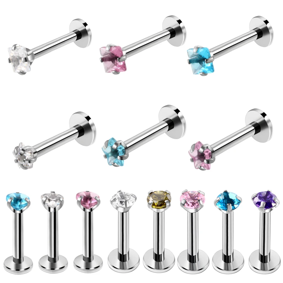1PC Crystal Steel Prong Labret Lip Bar Rings Zircon Labret Rings Piercing Heart Star Ear Cartilage Tragus Earring Helix Piercing
1PC Crystal Steel Prong Labret Lip Bar Rings Zircon Labret Rings Piercing Heart Star Ear Cartilage Tragus Earring Helix Piercing
