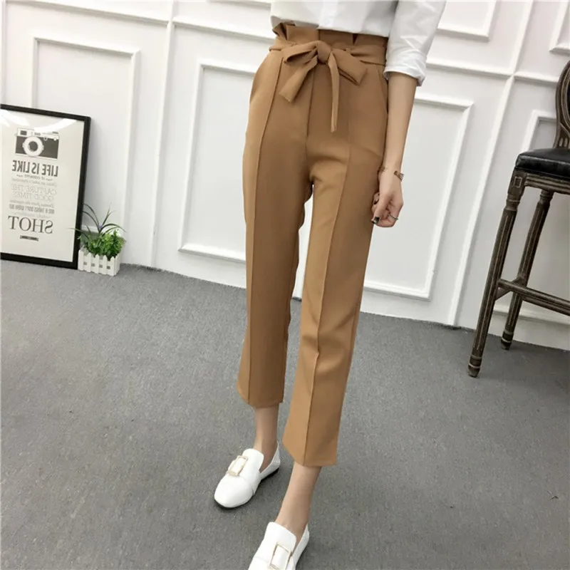 High Waist Haren pants Women Summer Casual suit Ankle-Length Pants Bandage Bow Straight pants Bow-tied High-waisted Harem Pants
High Waist Haren pants Women Summer Casual suit Ankle-Length Pants Bandage Bow Straight pants Bow-tied High-waisted Harem Pants