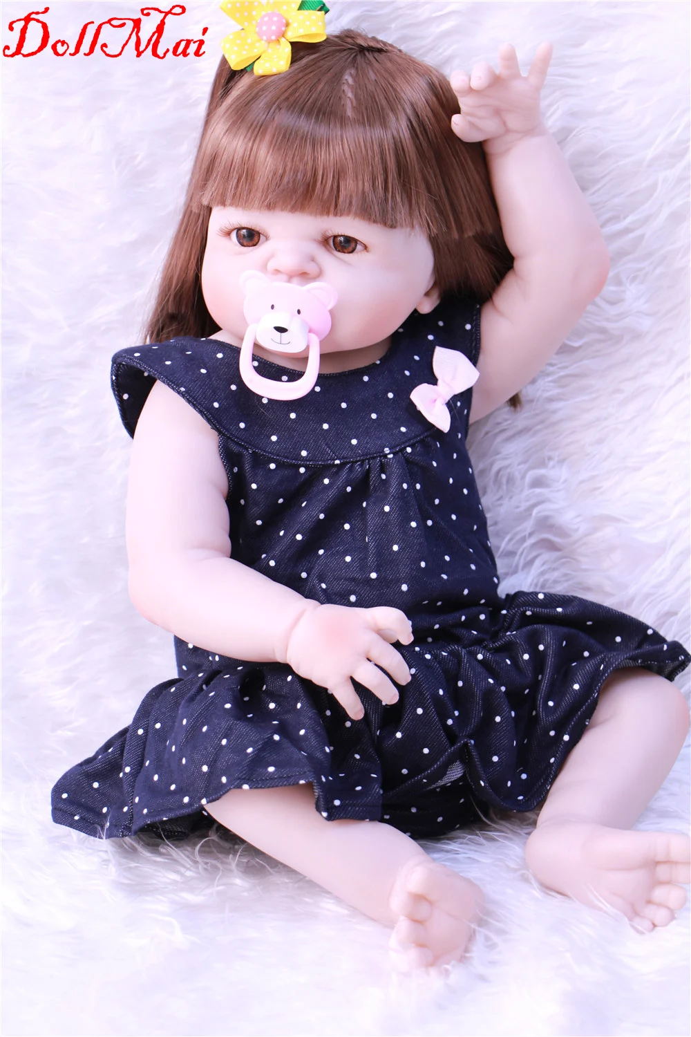 Full body silicone reborn baby girl dolls 22"55cm newborn girl princess dolls for child bebe gift reborn bonecas
Full body silicone reborn baby girl dolls 22"55cm newborn girl princess dolls for child bebe gift reborn bonecas