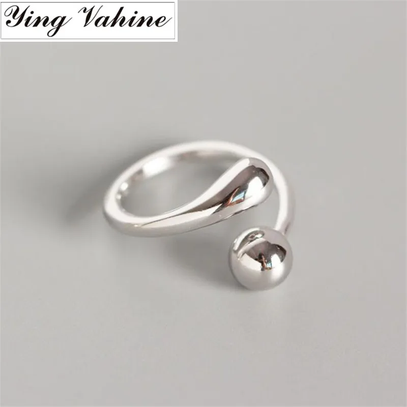 ying Vahine New 100% 925 Sterling Silver Punk Style Round Bead & Teardrop-shaped Asymmetric Open Rings for Women
ying Vahine New 100% 925 Sterling Silver Punk Style Round Bead & Teardrop-shaped Asymmetric Open Rings for Women